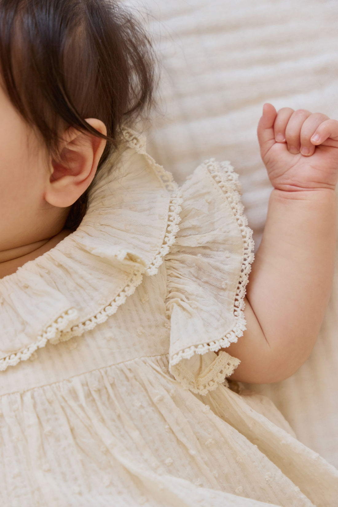 Organic Cotton Frannie Playsuit-Parchment Childrens Playsuit from Jamie Kay USA