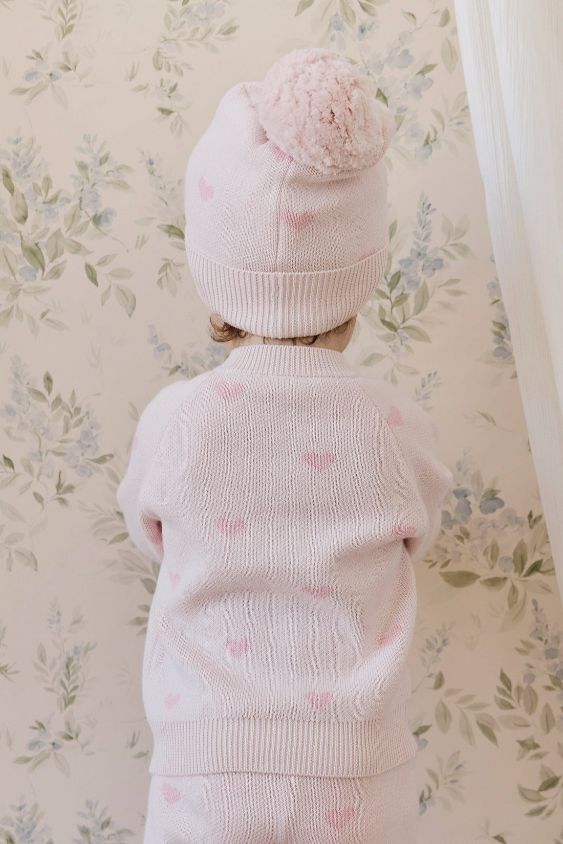 Kate Cardigan-Kate Heart Jacquard Cotton Candy Childrens Cardigan from Jamie Kay USA