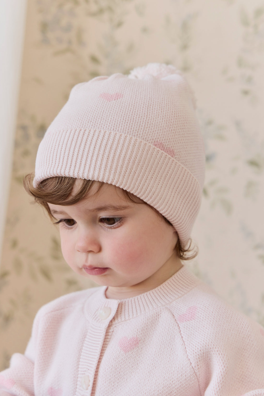 Kate Hat-Kate Heart Jacquard Cotton Candy Childrens Hat from Jamie Kay USA