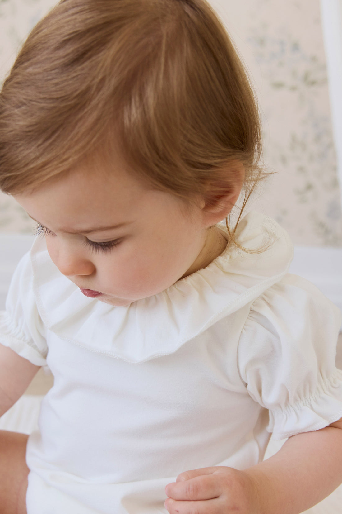 Pima Cotton Livvy Bodysuit-Parchment Childrens Bodysuit from Jamie Kay USA