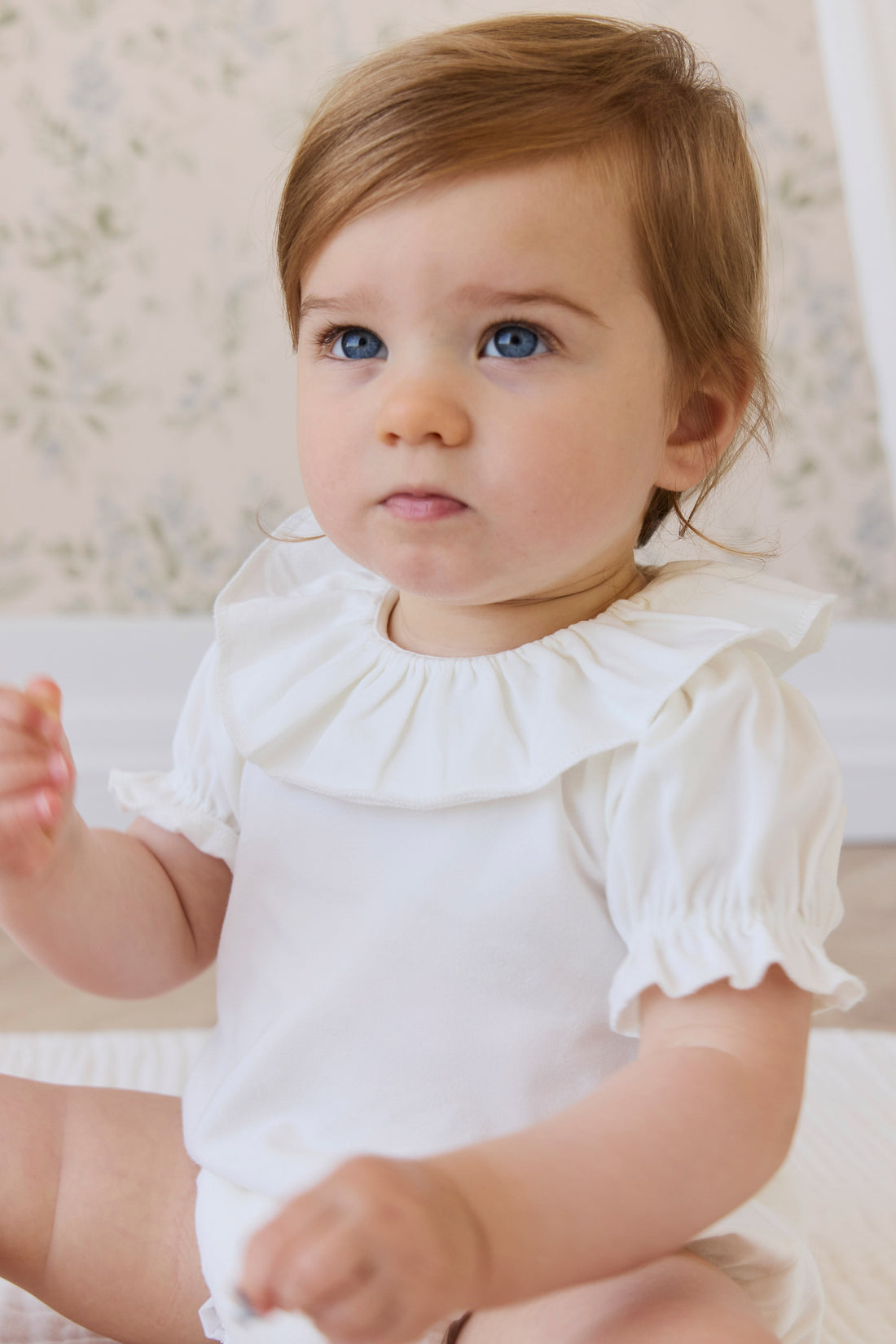 Pima Cotton Livvy Bodysuit-Parchment Childrens Bodysuit from Jamie Kay USA