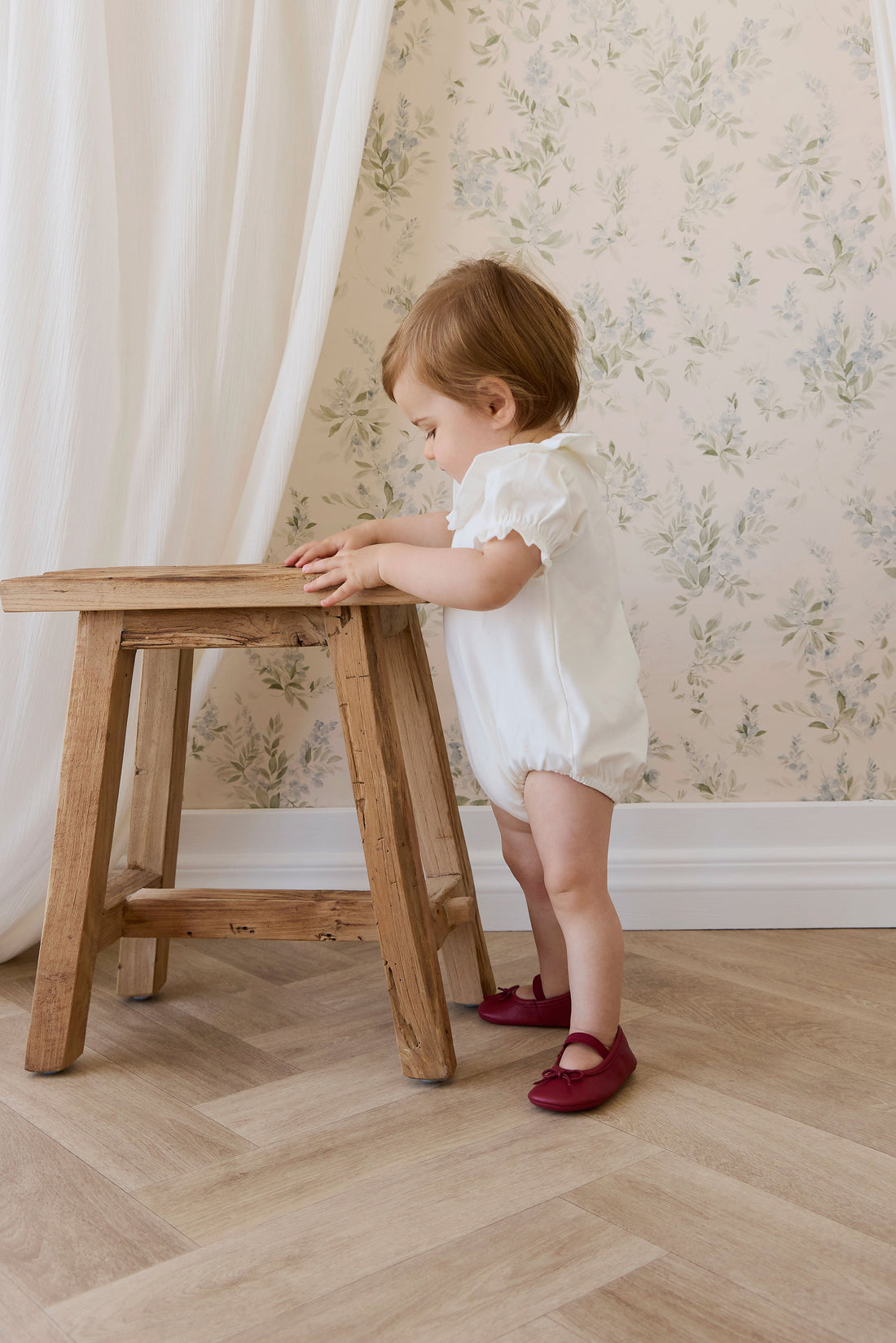 Pima Cotton Livvy Bodysuit-Parchment Childrens Bodysuit from Jamie Kay USA
