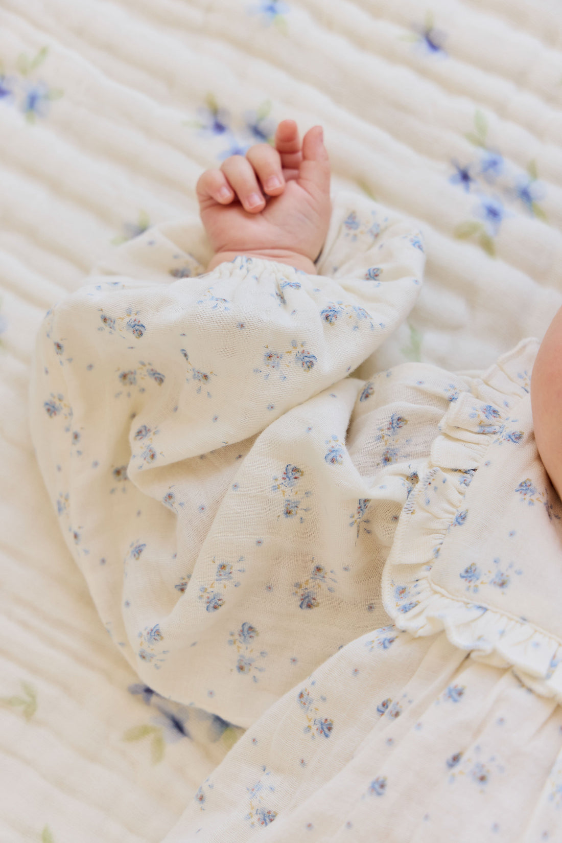 Organic Cotton Muslin Frances Playsuit-Molly Blue Childrens Playsuit from Jamie Kay USA