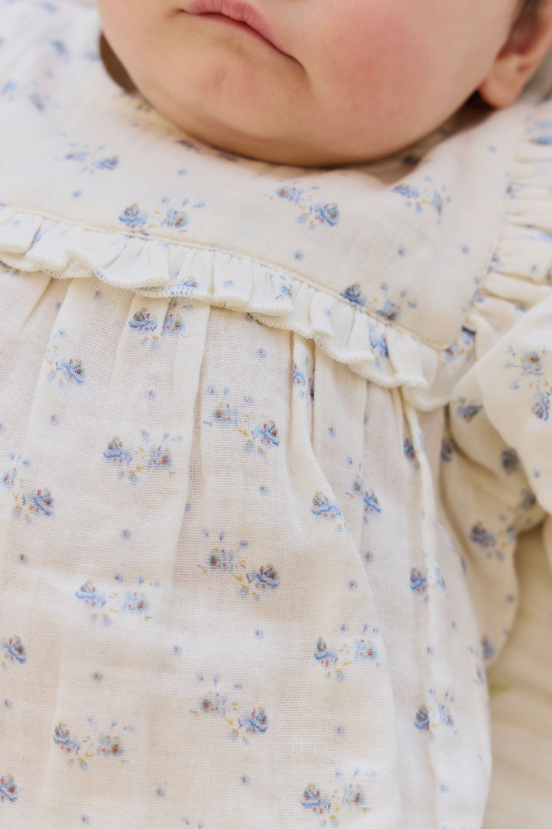 Organic Cotton Muslin Frances Playsuit-Molly Blue Childrens Playsuit from Jamie Kay USA