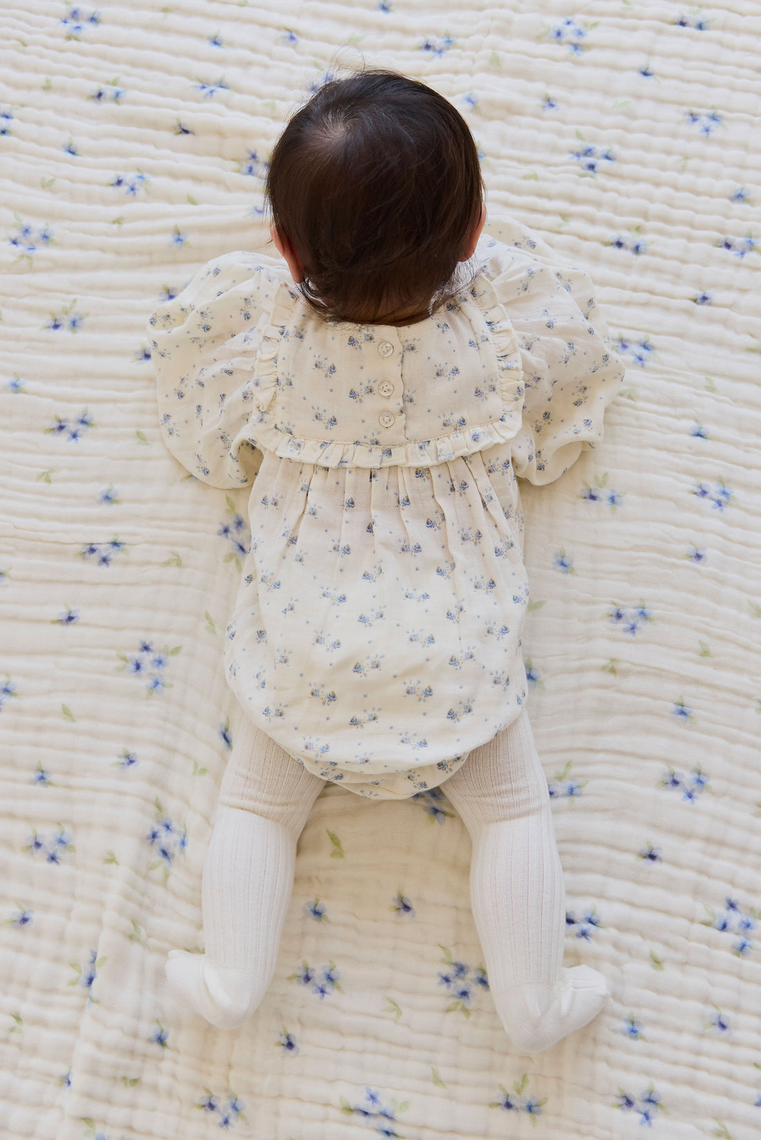 Organic Cotton Muslin Frances Playsuit-Molly Blue Childrens Playsuit from Jamie Kay USA