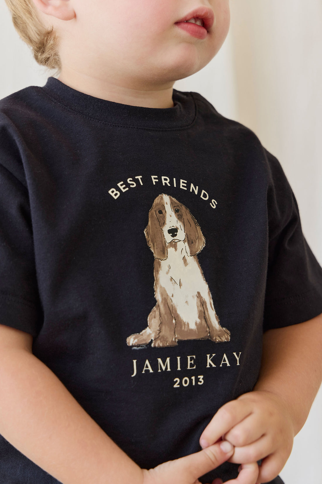 Organic Cotton Bjorn Tee-Dark Navy Best Friends Childrens Top from Jamie Kay USA