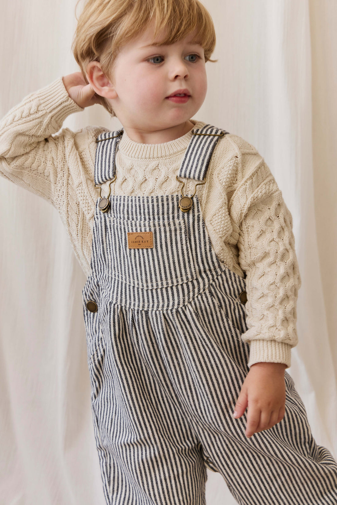 Cecil Overall-Sailor Stripe Eclipse / Cloud Childrens Overall from Jamie Kay USA