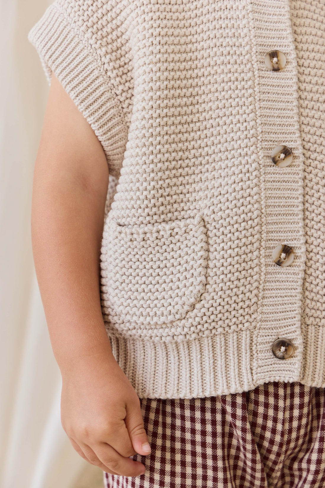 Rome Knit Vest-Oat Childrens Vest from Jamie Kay USA