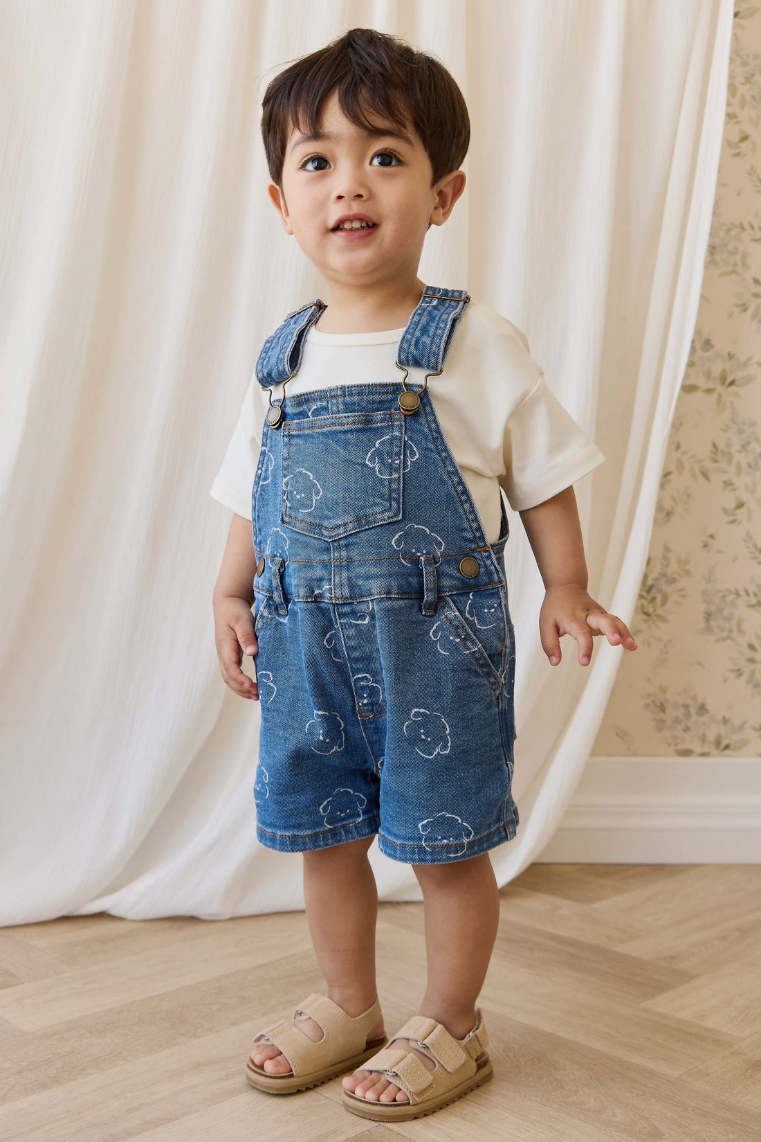 Fenix Short Overalls-Haru Denim Childrens Overall from Jamie Kay USA