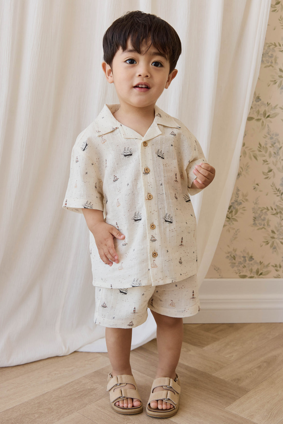 Organic Cotton Louis Short-Sailing Day Childrens Shorts from Jamie Kay USA