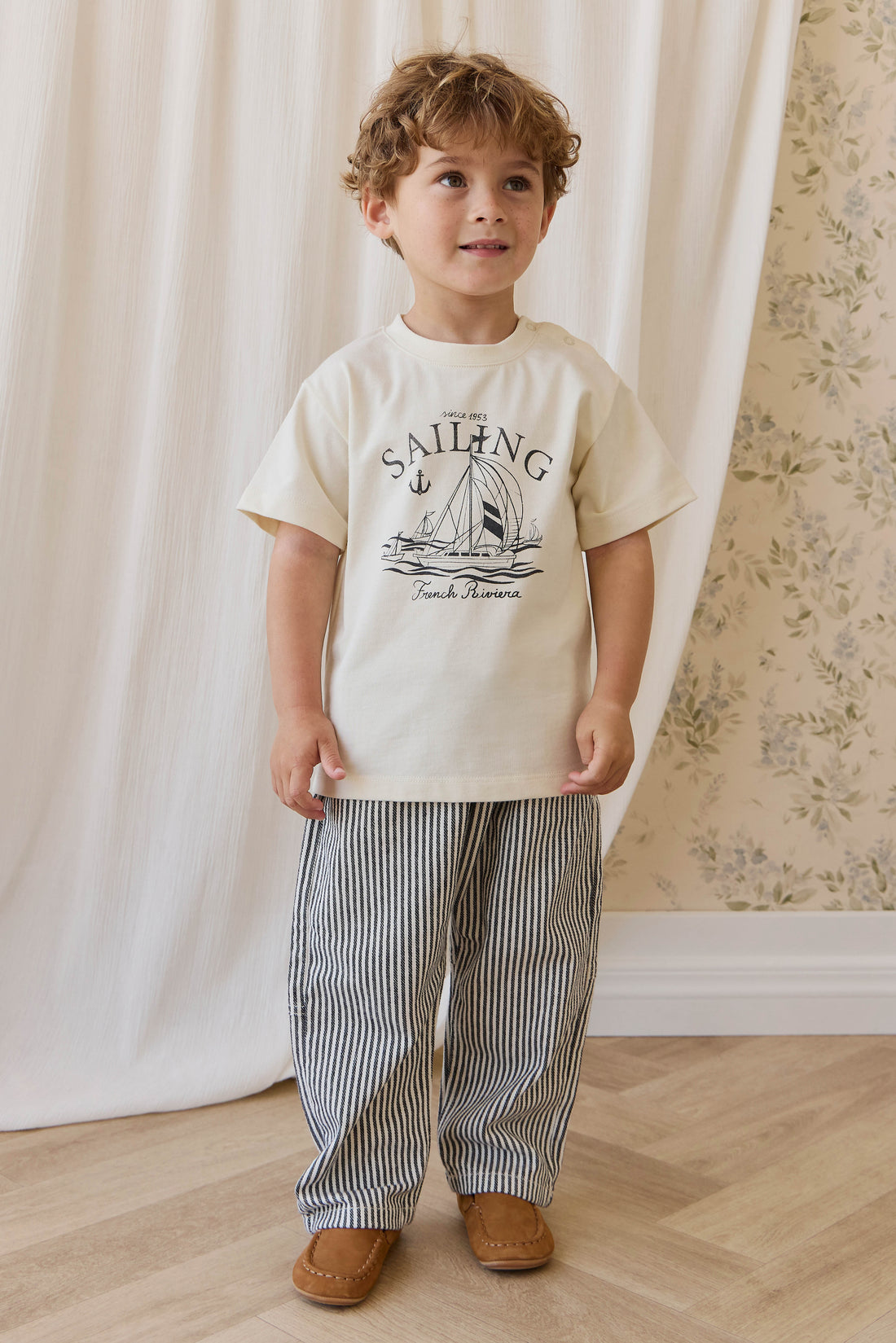 Kingsley Pant-Sailor Stripe Eclipse / Cloud Childrens Pant from Jamie Kay USA