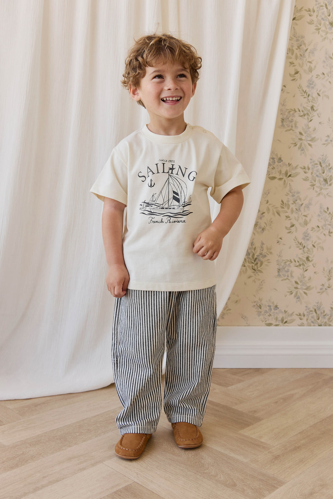 Organic Cotton Bjorn Tee-French Riviera Eclipse Childrens Top from Jamie Kay USA