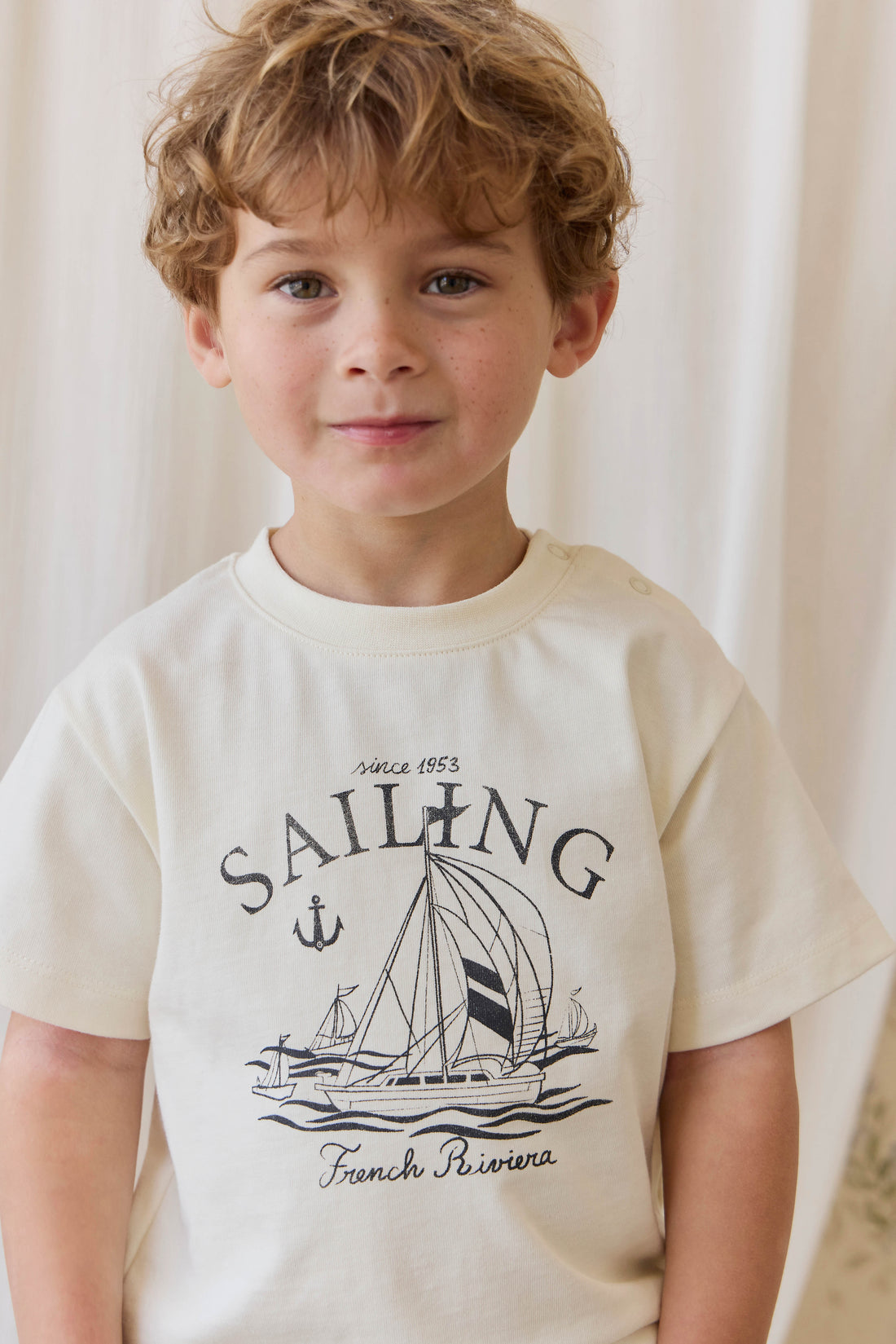 Organic Cotton Bjorn Tee-French Riviera Eclipse Childrens Top from Jamie Kay USA