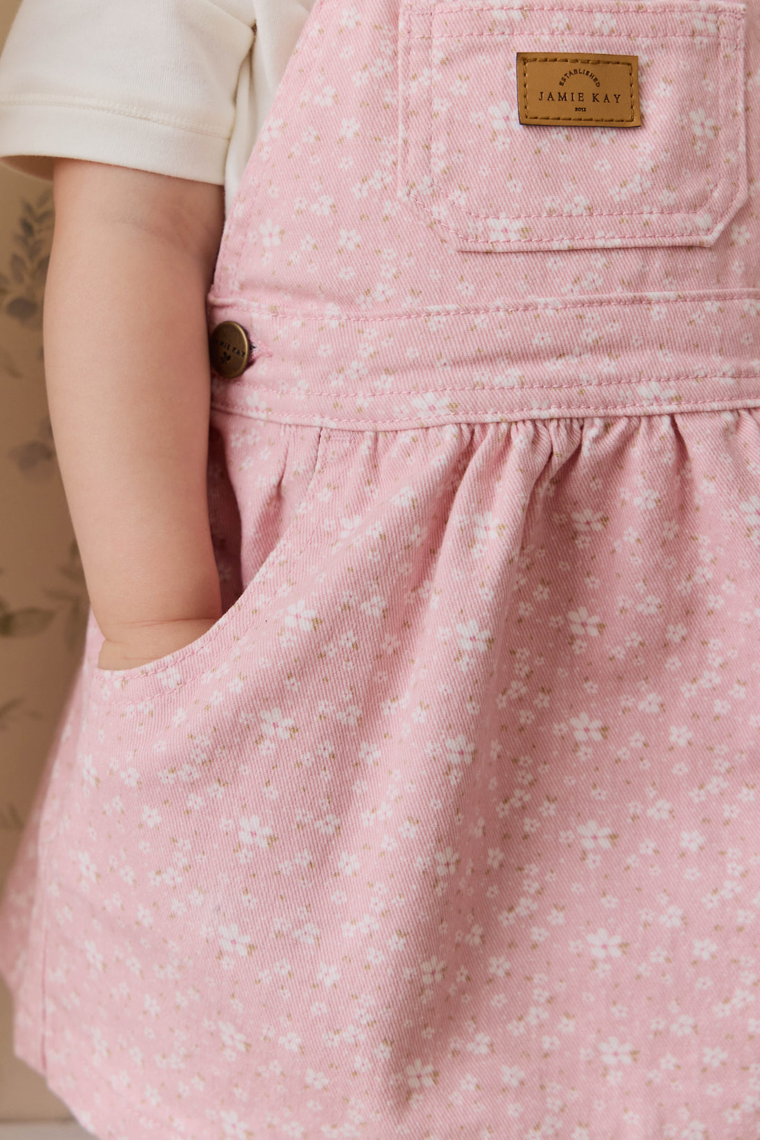 Norah Overall Dress-Paula Powder Childrens Dress from Jamie Kay USA