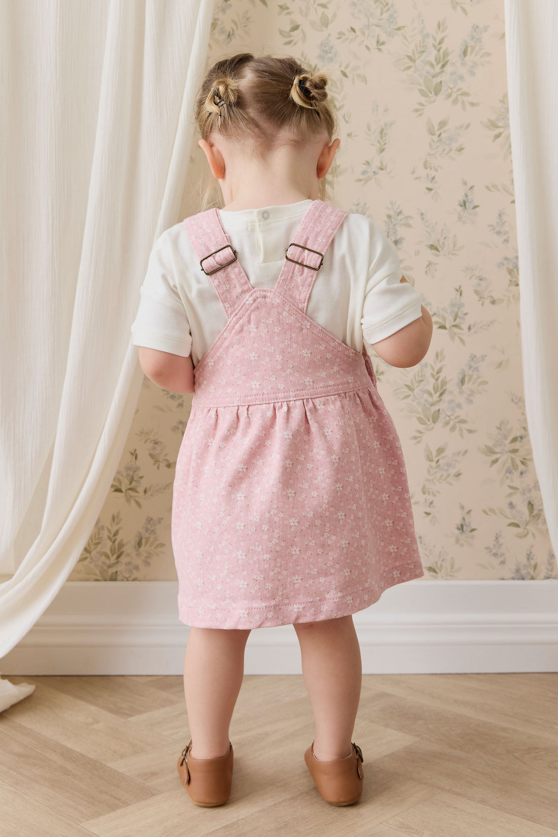 Norah Overall Dress-Paula Powder Childrens Dress from Jamie Kay USA