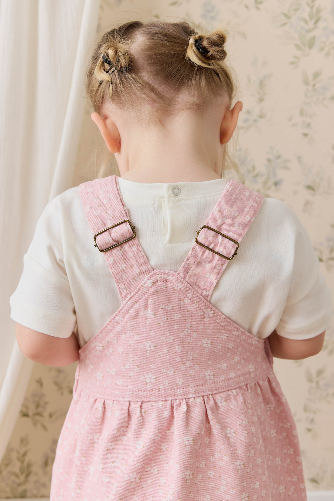 Norah Overall Dress-Paula Powder Childrens Dress from Jamie Kay USA
