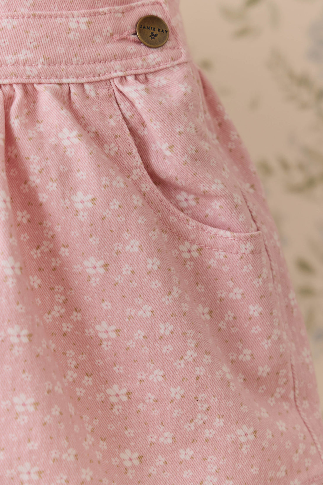 Norah Overall Dress-Paula Powder Childrens Dress from Jamie Kay USA