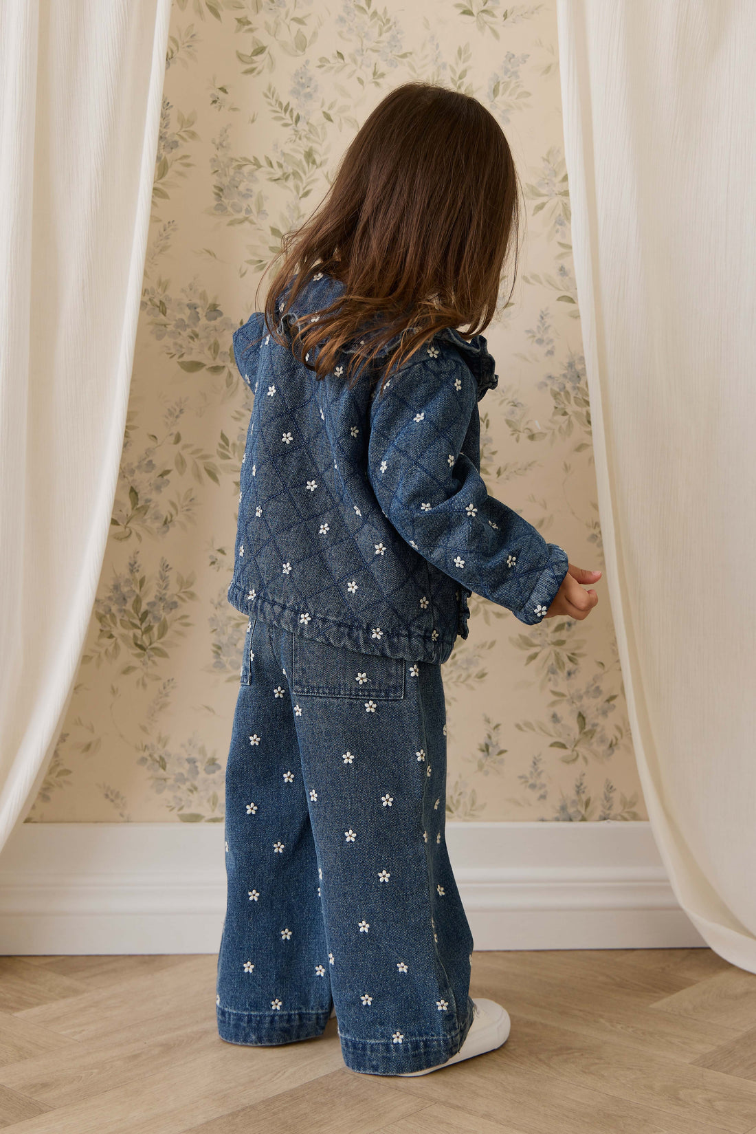 Amandine Jacket-Josie Floral Denim Childrens Jacket from Jamie Kay USA