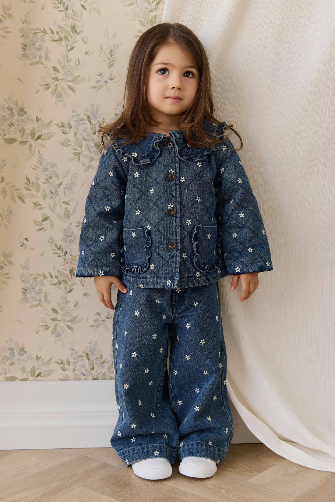 Amandine Jacket-Josie Floral Denim Childrens Jacket from Jamie Kay USA