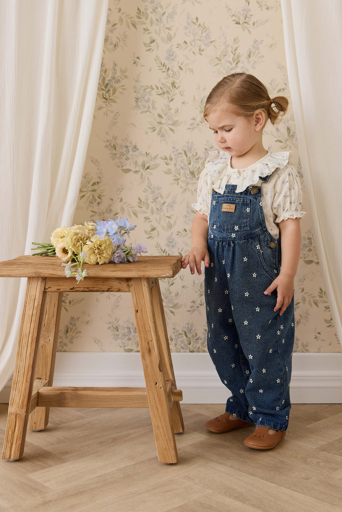 Cecil Overall-Josie Floral Denim Childrens Overall from Jamie Kay USA