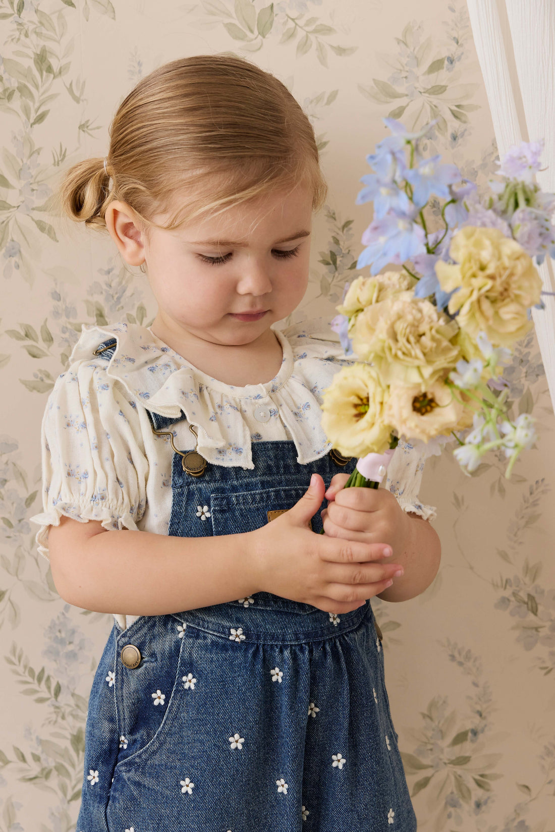 Cecil Overall-Josie Floral Denim Childrens Overall from Jamie Kay USA