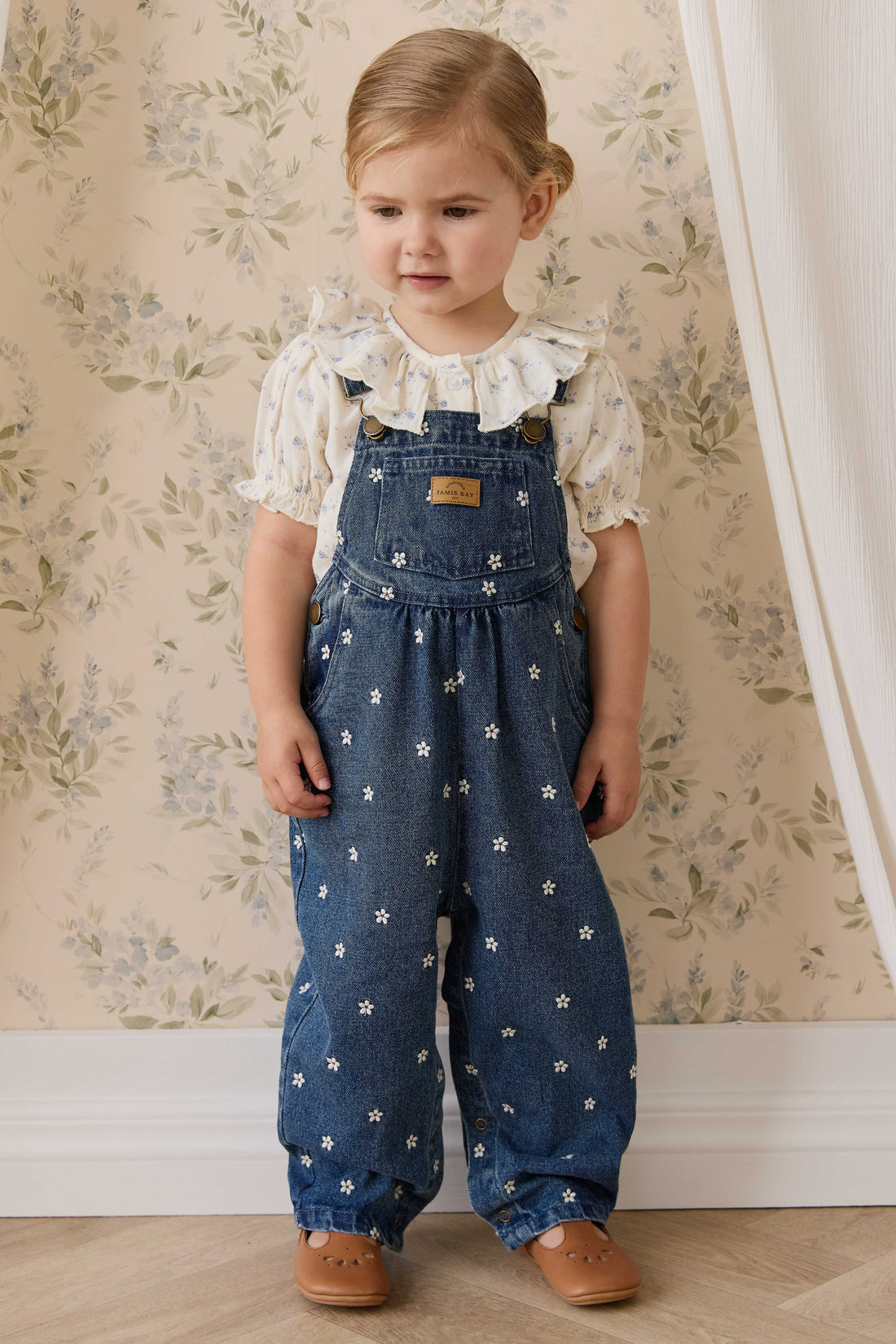 Cecil Overall-Josie Floral Denim Childrens Overall from Jamie Kay USA