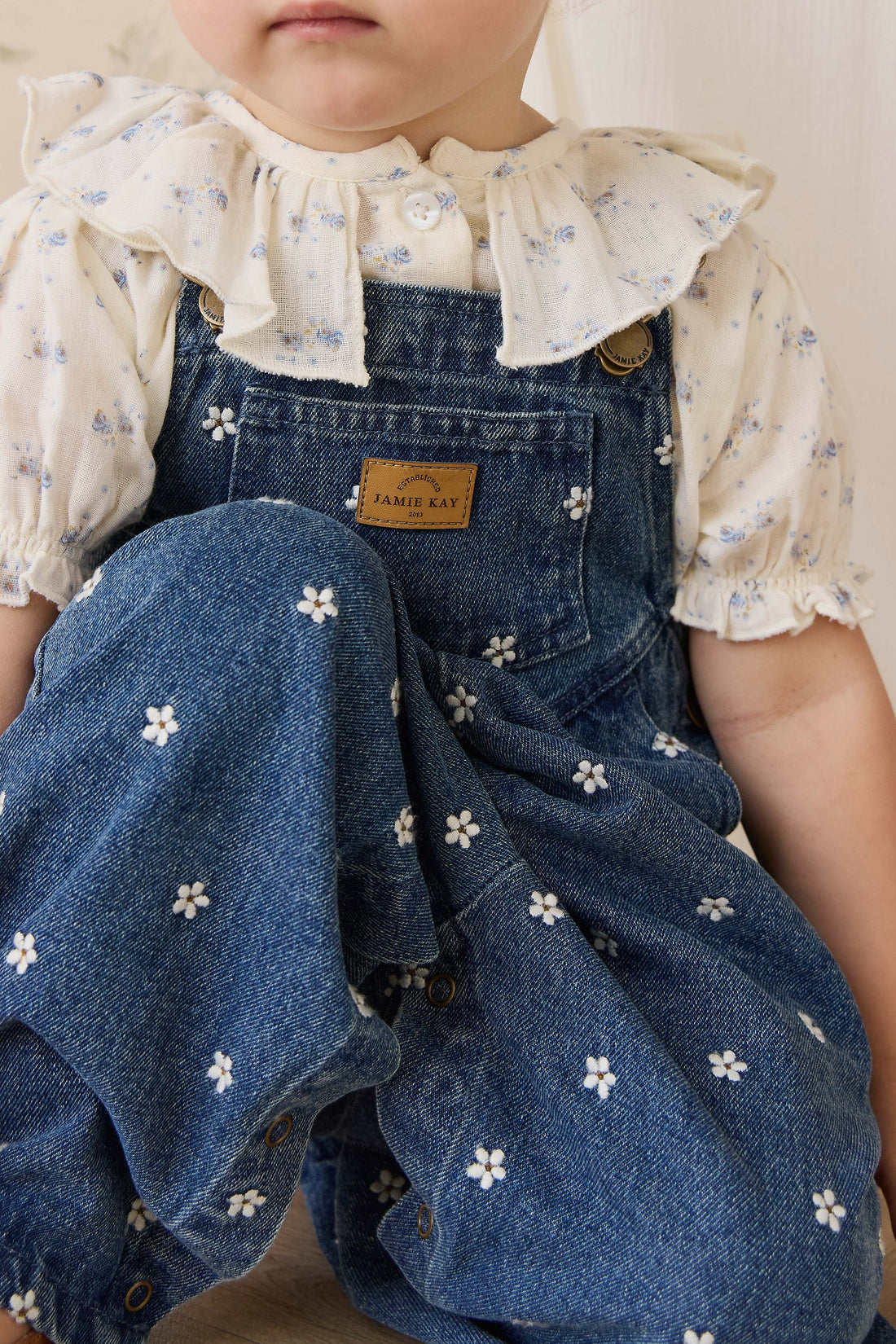 Cecil Overall-Josie Floral Denim Childrens Overall from Jamie Kay USA