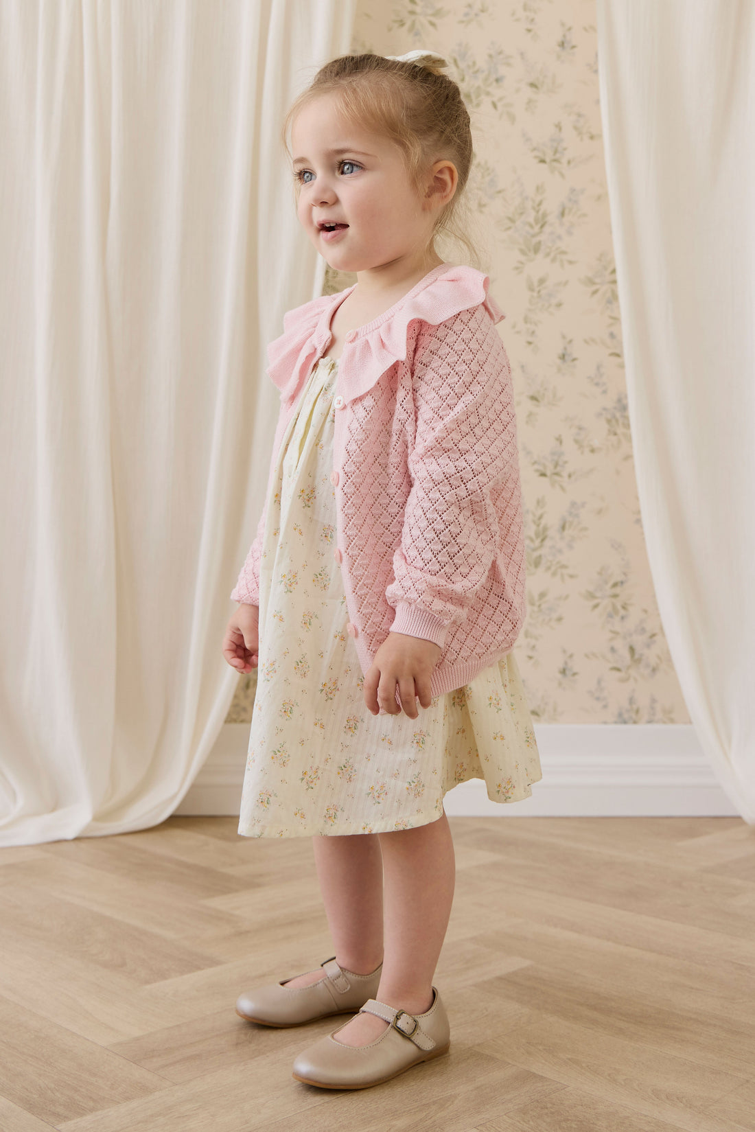 Organic Cotton Cosette Dress-Justine Parchment Childrens Dress from Jamie Kay USA