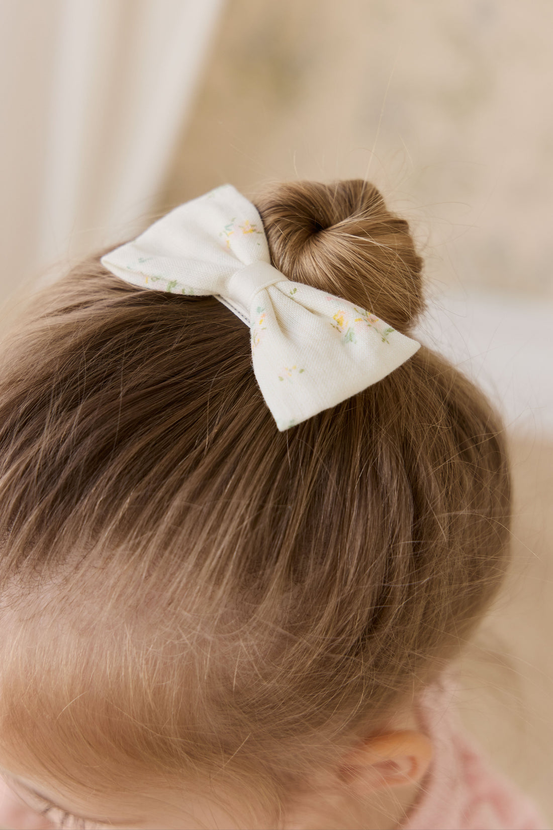 Organic Cotton Desiree Bow-Justine Parchment Childrens Bow from Jamie Kay USA