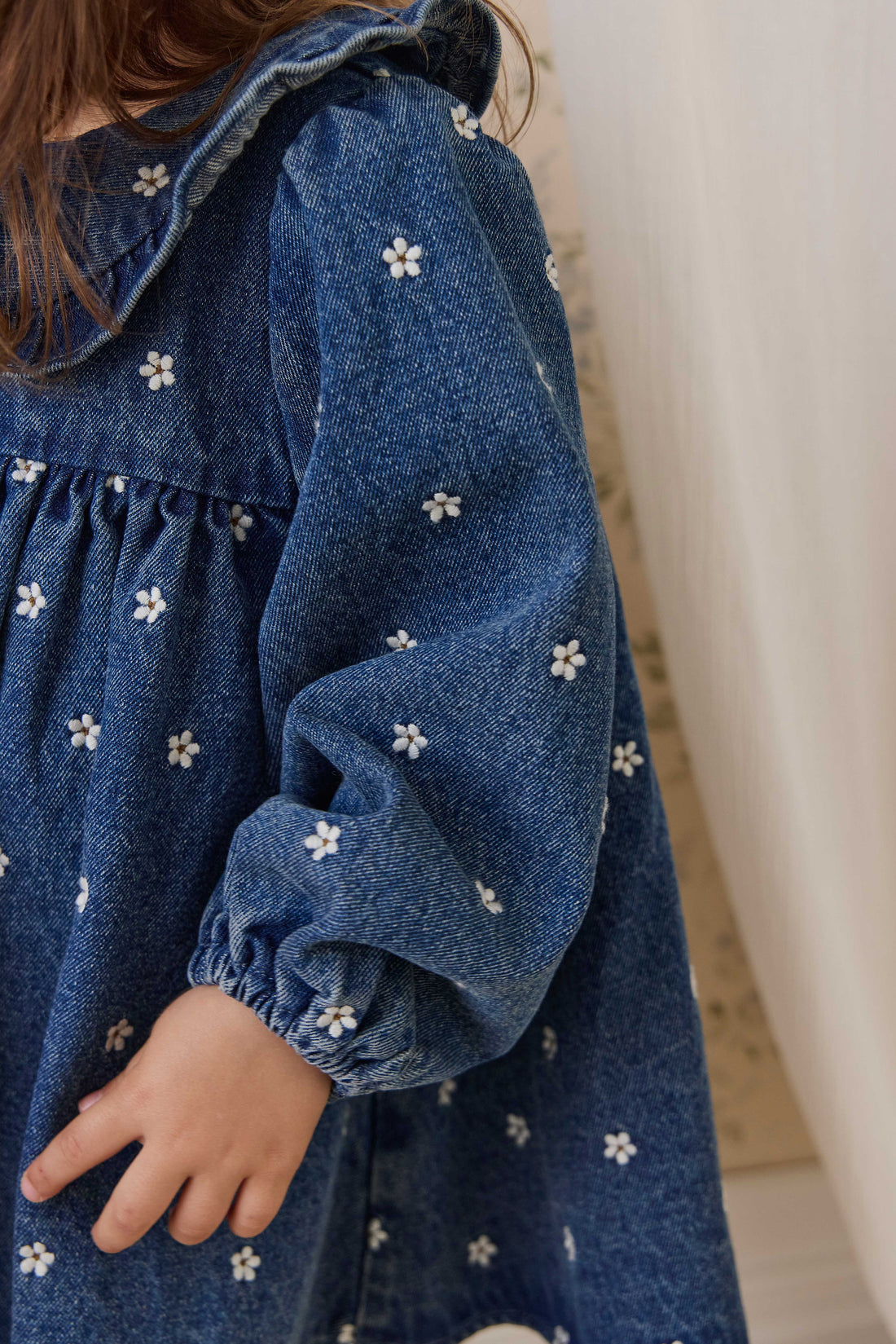 Ira Dress-Josie Floral Denim Childrens Dress from Jamie Kay USA