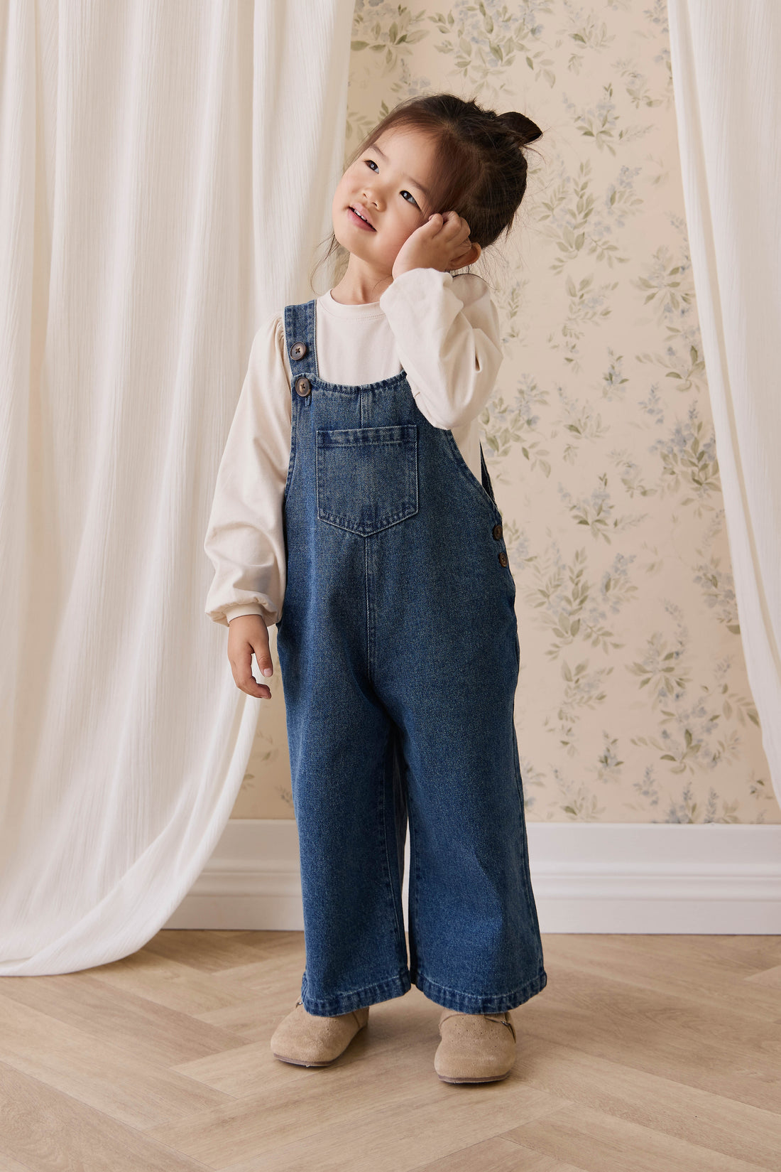 Pima Cotton Nylah Top - Vanilla Childrens Top from Jamie Kay USA