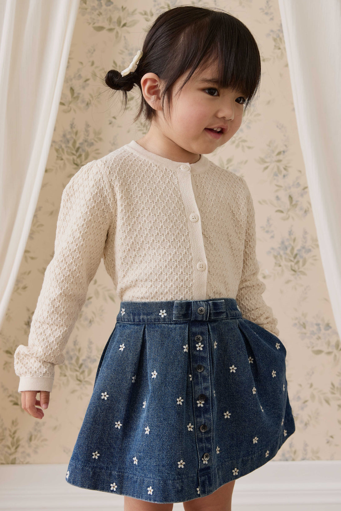Clementine Cardigan-Vanilla Childrens Cardigan from Jamie Kay USA