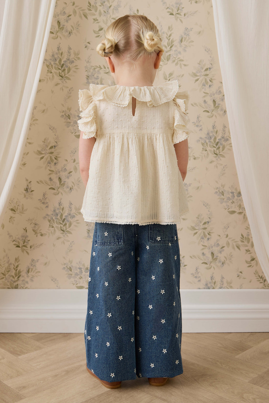 Organic Cotton Banks Blouse-Parchment Childrens Top from Jamie Kay USA