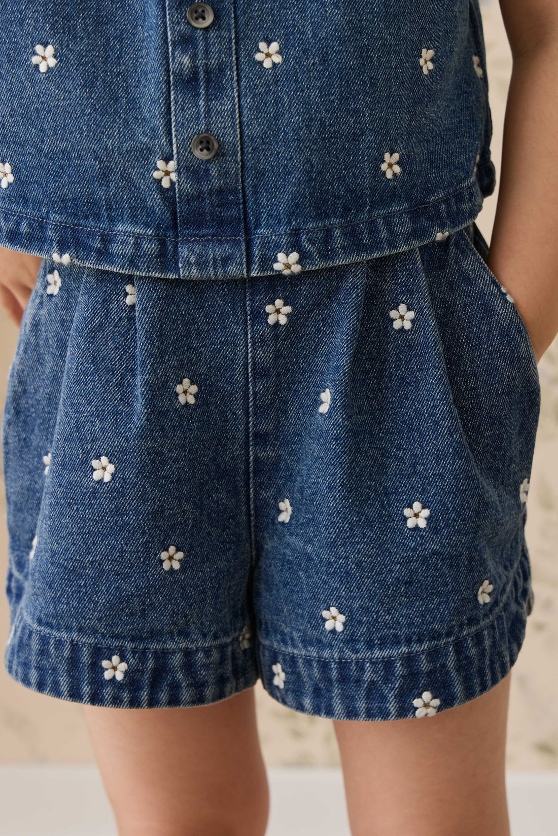 Jardine Short-Josie Floral Denim Childrens Shorts from Jamie Kay USA