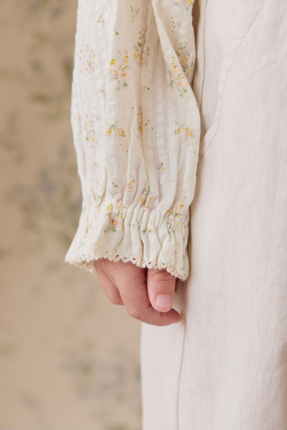 Organic Cotton Cecile Top-Justine Parchment Childrens Top from Jamie Kay USA