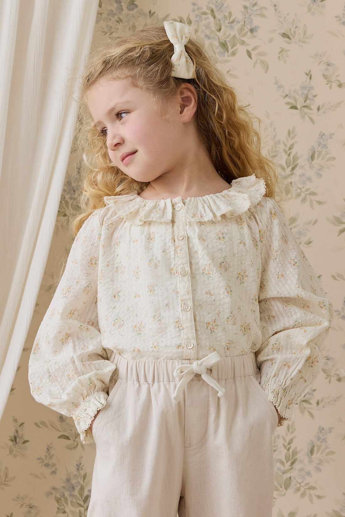 Ali Linen/Cotton Pant-Natural Childrens Pant from Jamie Kay USA