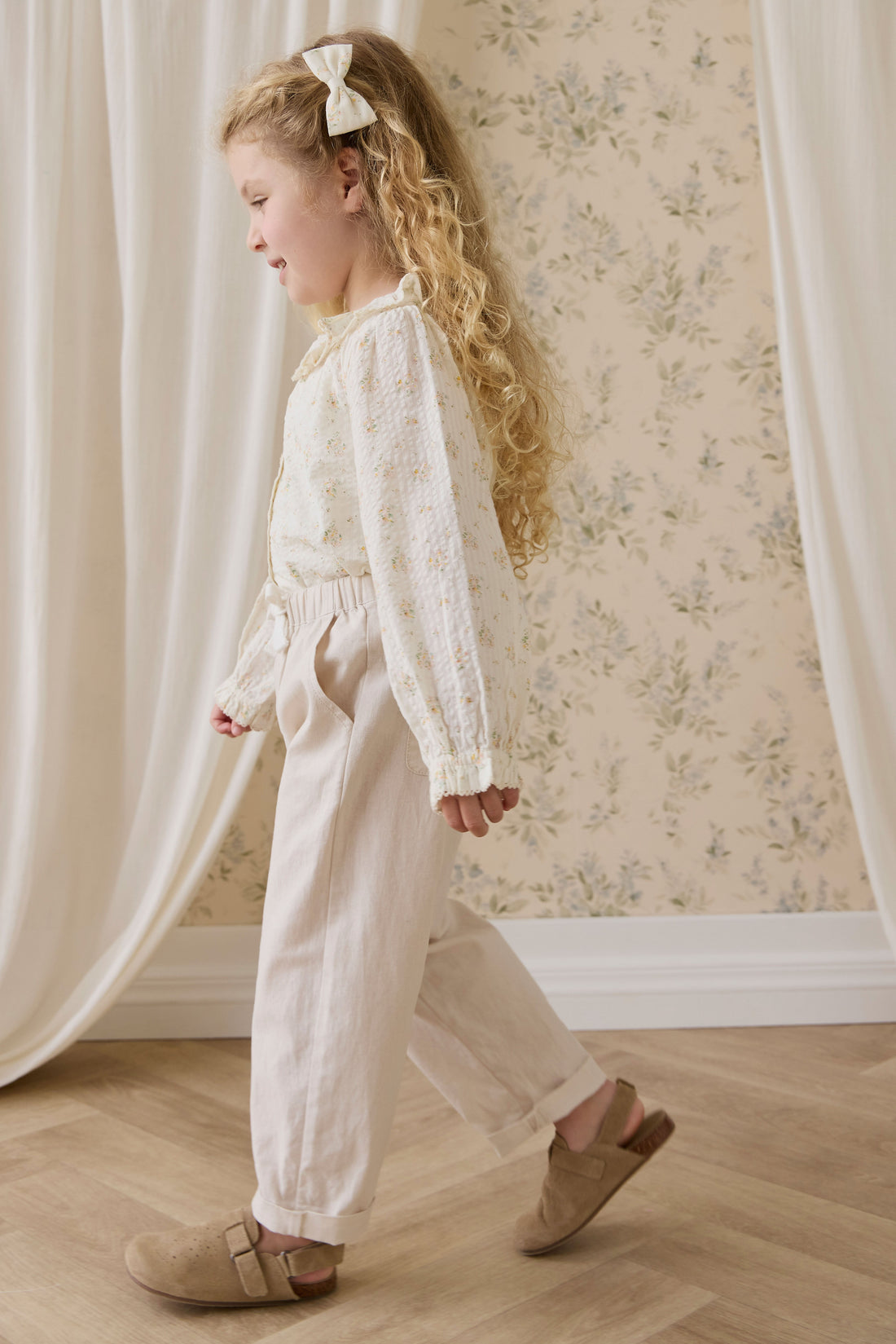 Ali Linen/Cotton Pant-Natural Childrens Pant from Jamie Kay USA