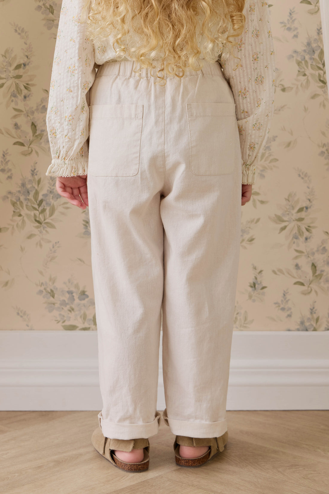 Ali Linen/Cotton Pant-Natural Childrens Pant from Jamie Kay USA