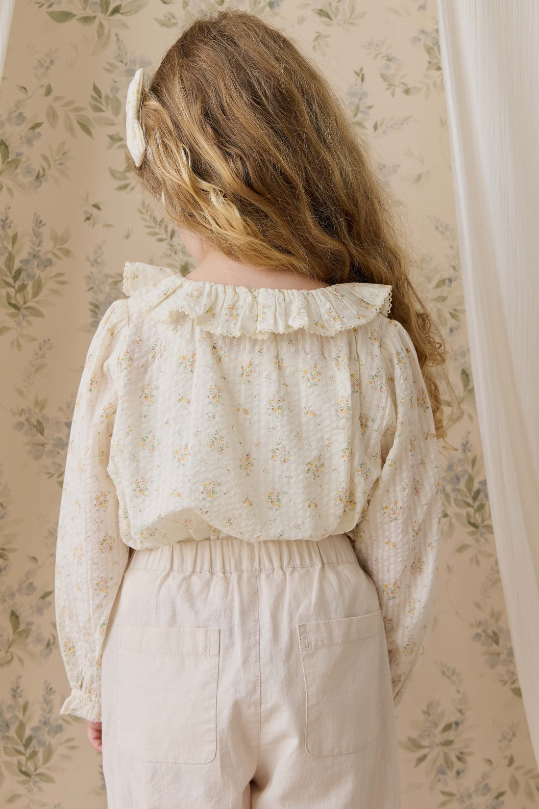 Organic Cotton Cecile Top-Justine Parchment Childrens Top from Jamie Kay USA