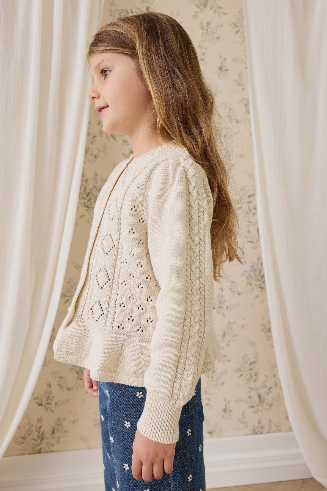 Annabelle Cardigan-Vanilla Childrens Cardigan from Jamie Kay USA