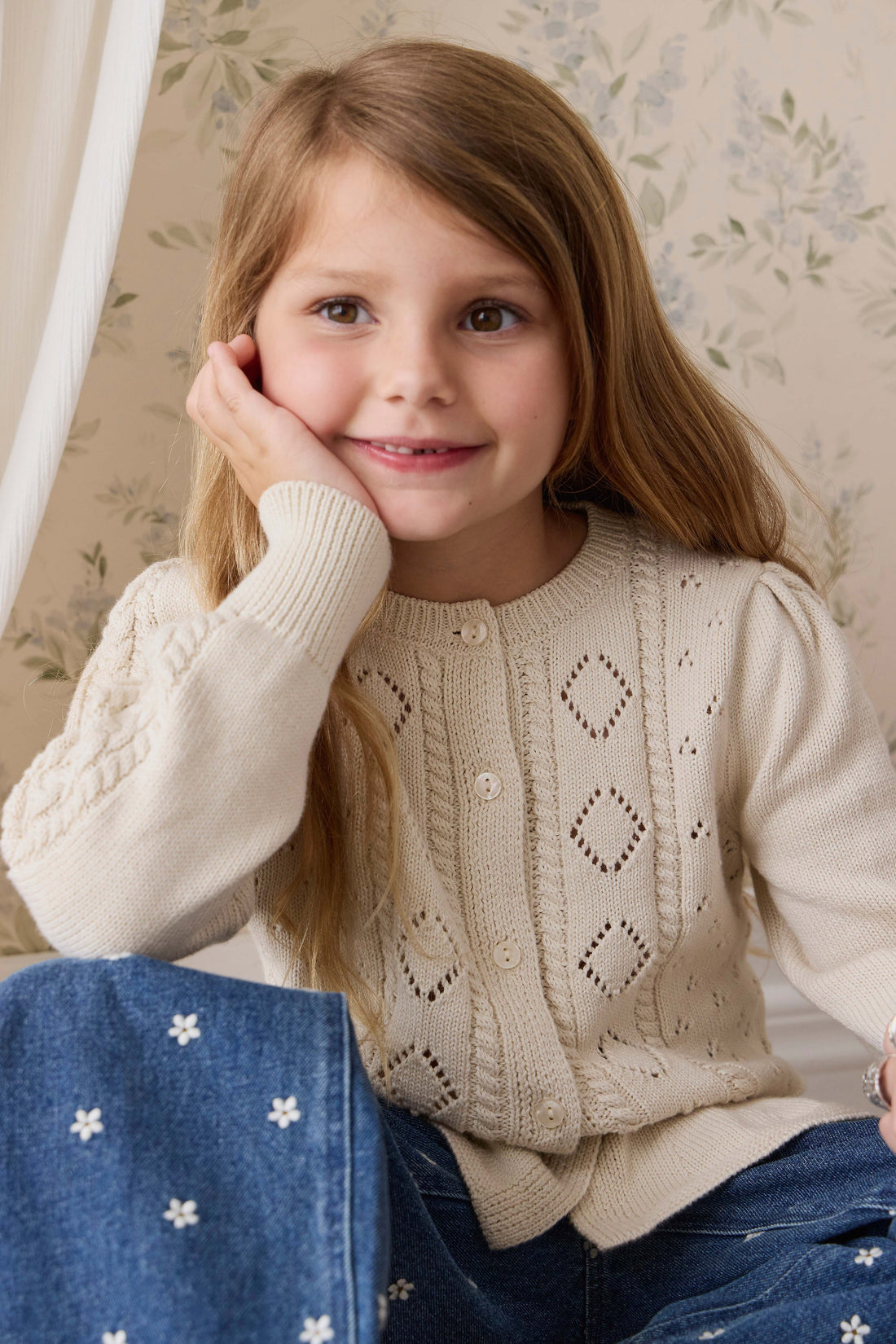 Annabelle Cardigan-Vanilla Childrens Cardigan from Jamie Kay USA