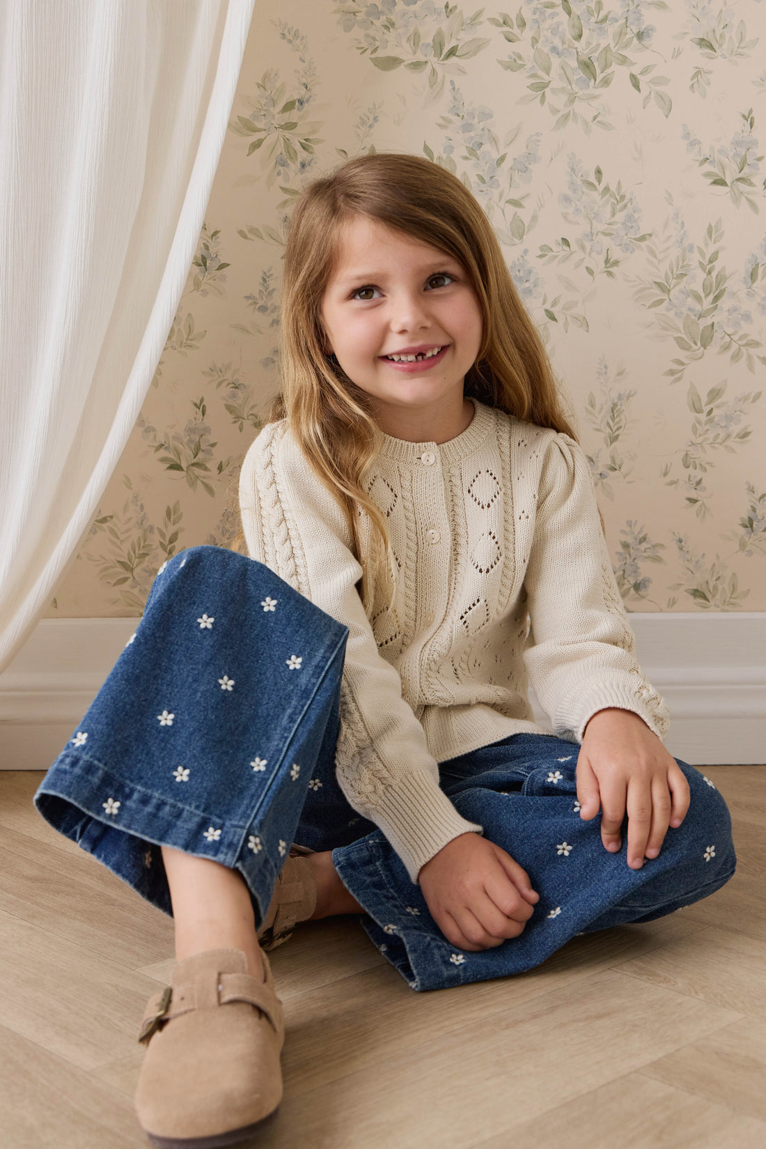 Annabelle Cardigan-Vanilla Childrens Cardigan from Jamie Kay USA