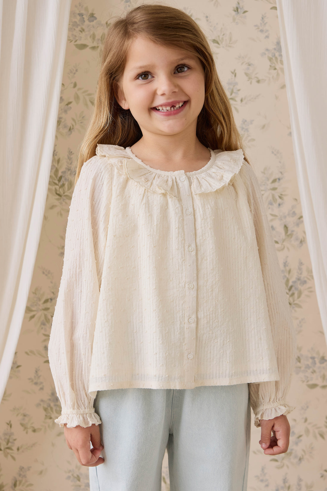 Organic Cotton Cecile Top-Parchment Childrens Top from Jamie Kay USA