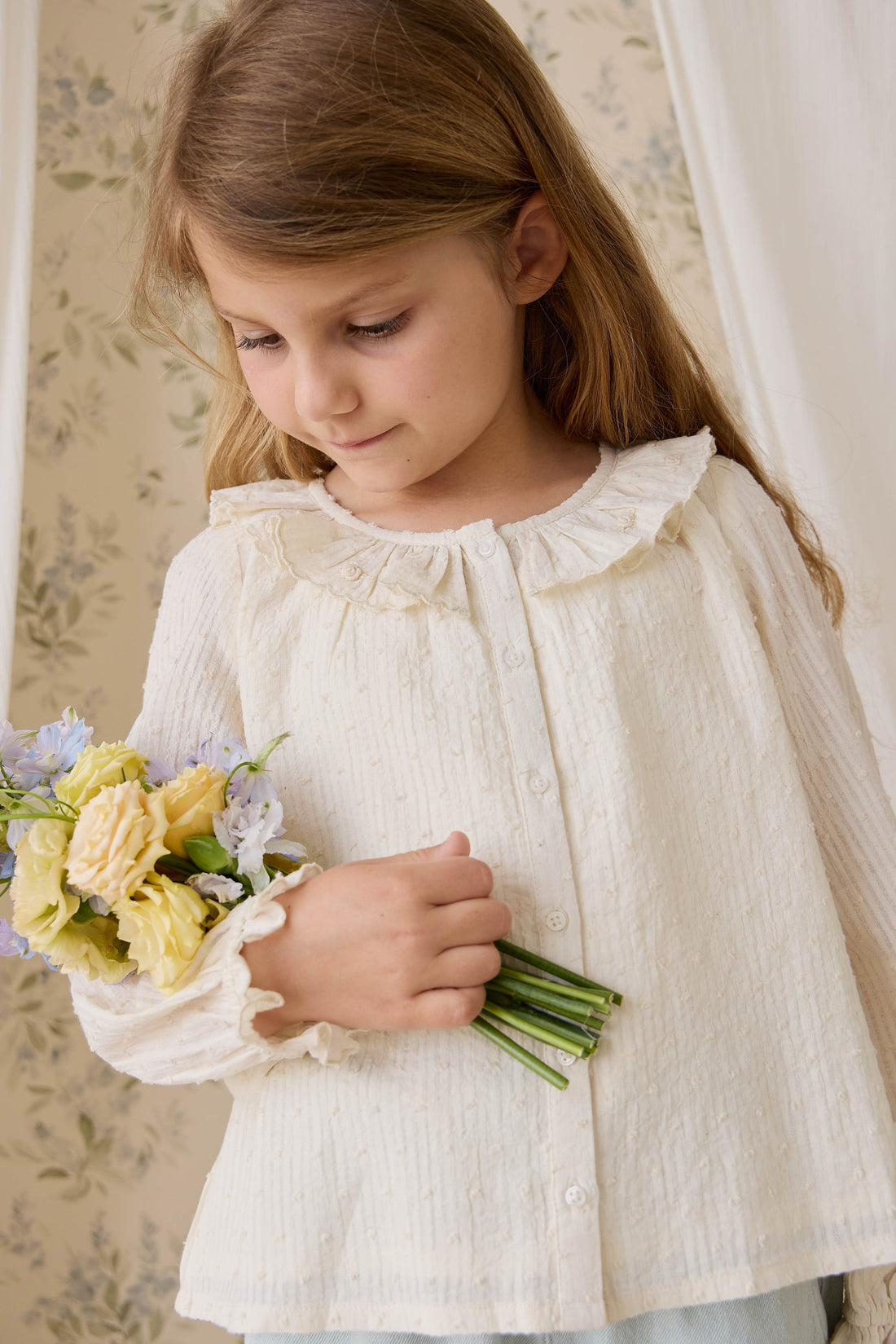 Organic Cotton Cecile Top-Parchment Childrens Top from Jamie Kay USA