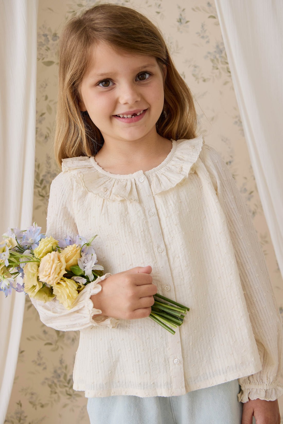 Organic Cotton Cecile Top-Parchment Childrens Top from Jamie Kay USA