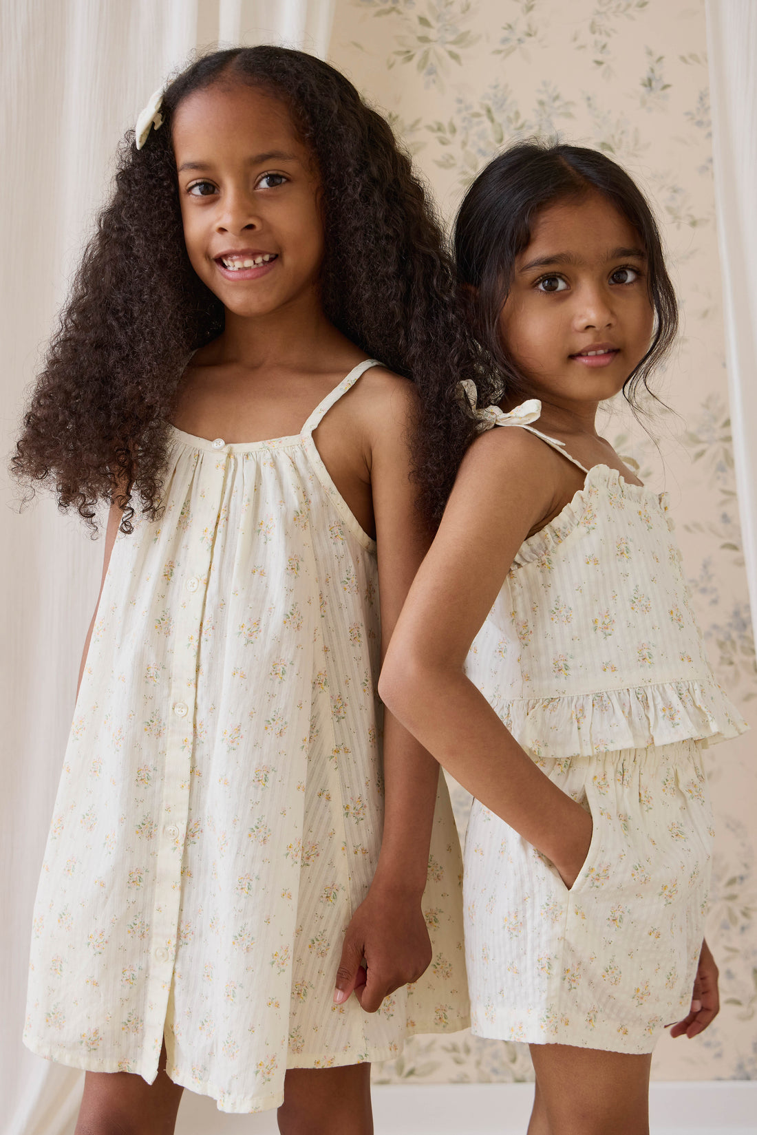 Organic Cotton Cosette Dress-Justine Parchment Childrens Dress from Jamie Kay USA