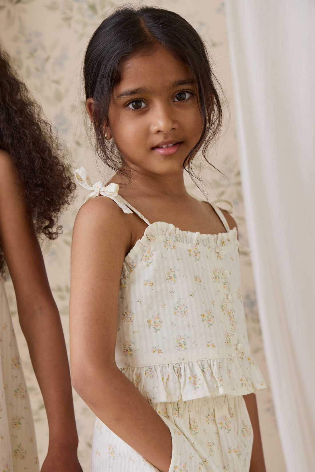 Organic Cotton Mirabel Top-Justine Parchment Childrens Top from Jamie Kay USA