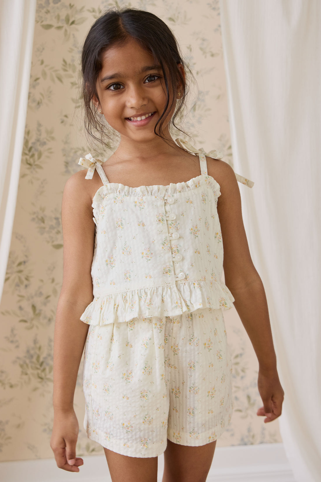 Organic Cotton Mirabel Top-Justine Parchment Childrens Top from Jamie Kay USA