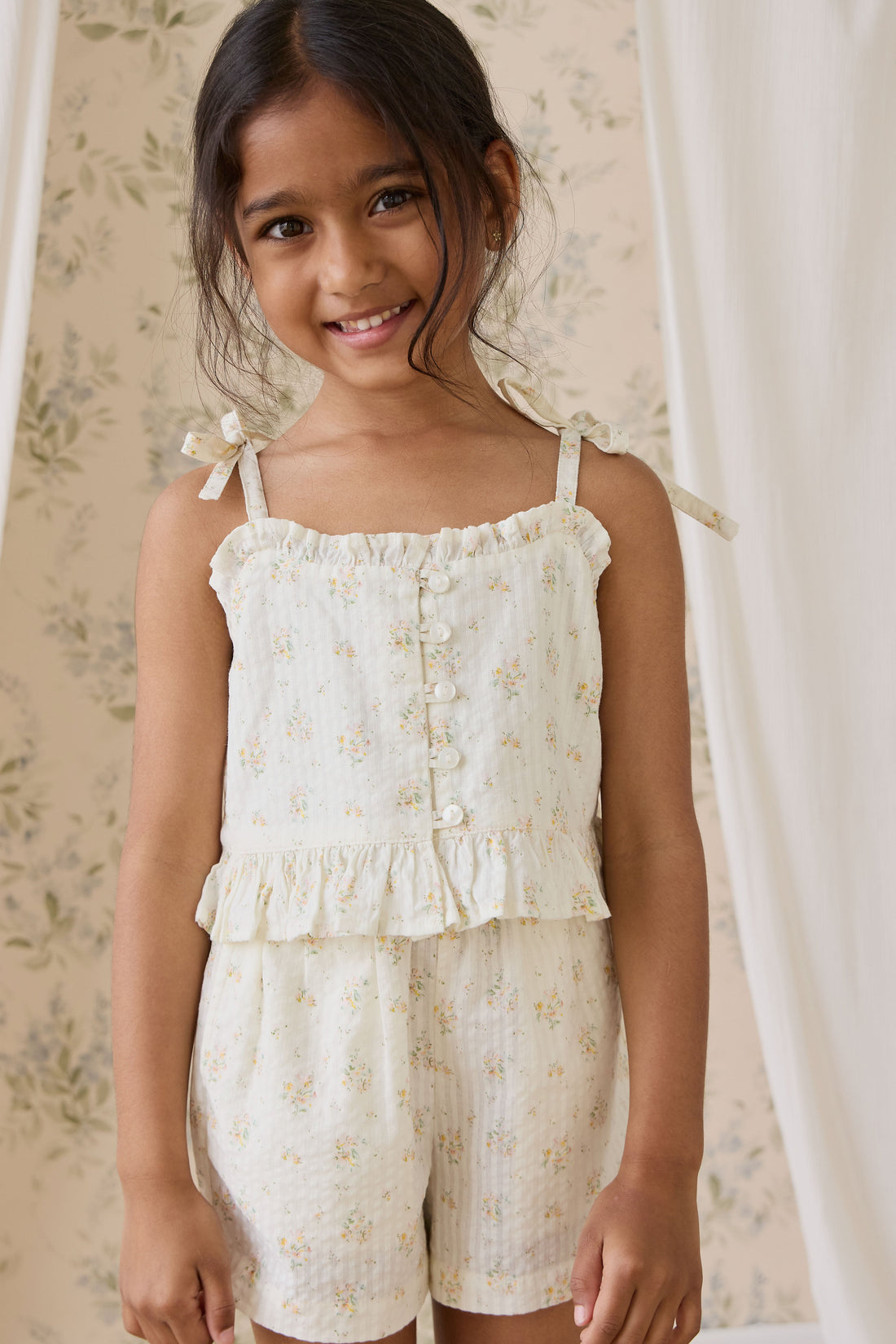 Organic Cotton Mirabel Top-Justine Parchment Childrens Top from Jamie Kay USA
