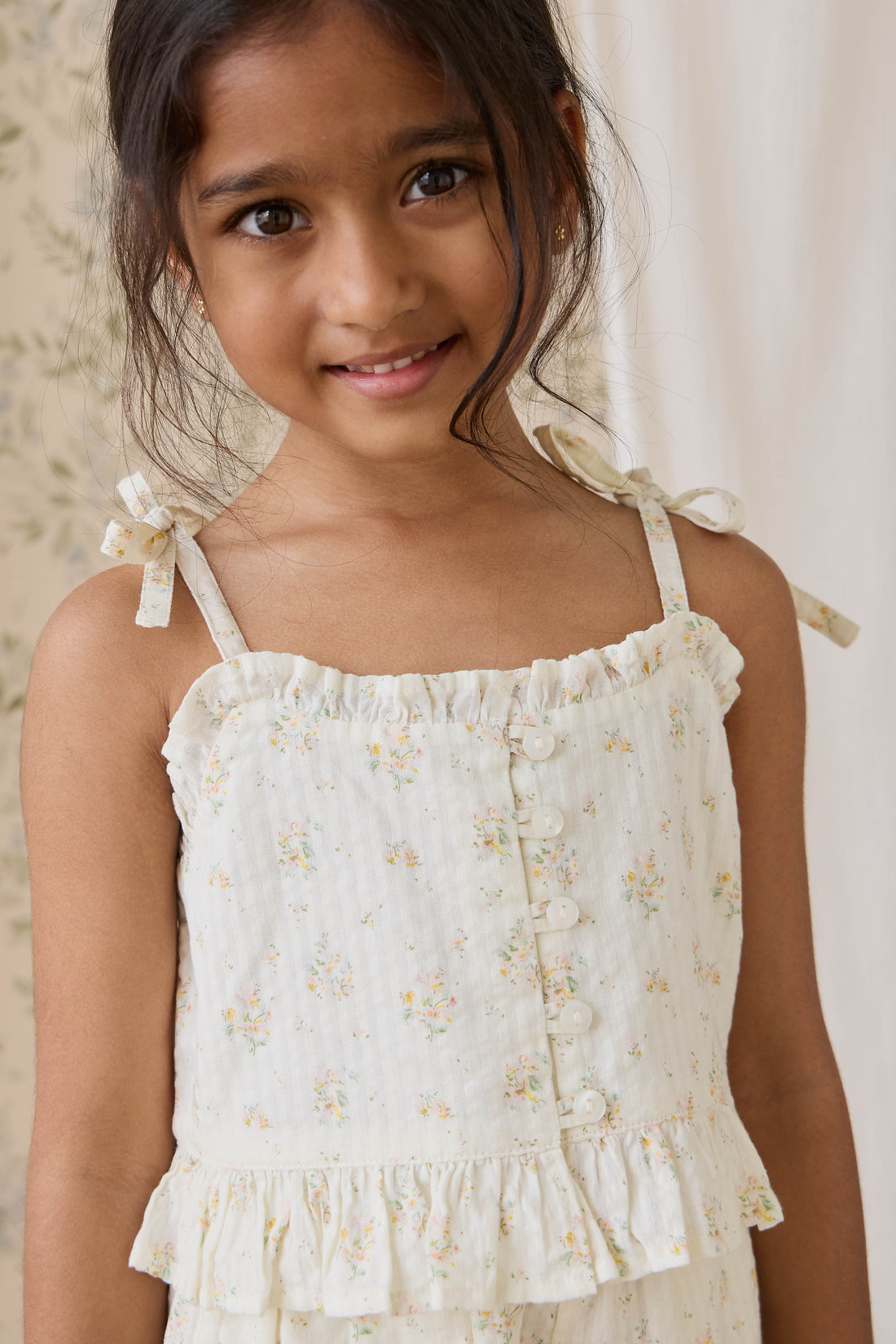 Organic Cotton Mirabel Top-Justine Parchment Childrens Top from Jamie Kay USA